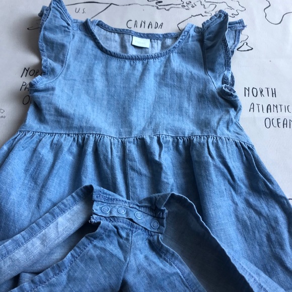 Next direct denim chambray rompers size 18m-2yr - Picture 3 of 5